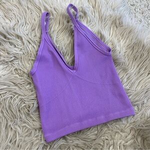 Free People Movement Purple Ribbed Tank Top